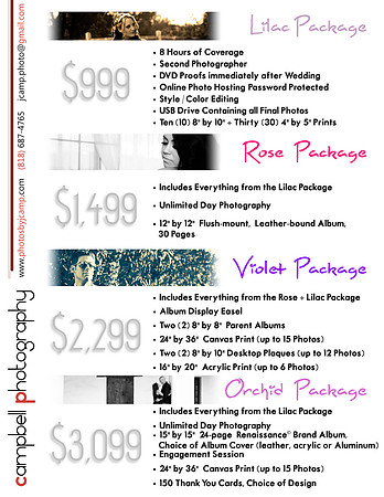 2013 Wedding Pricing Back
