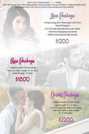 2018-19 Pricing Sheet