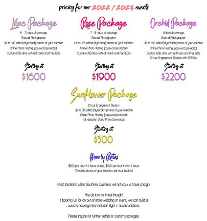 Pricing Sheet 2022